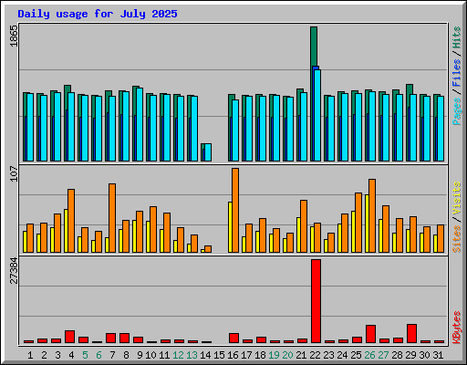 Daily usage for July 2025