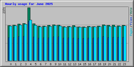 Hourly usage for June 2025