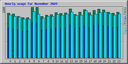 Hourly usage for November 2025