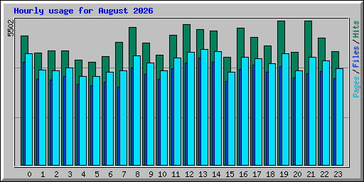 Hourly usage for August 2026